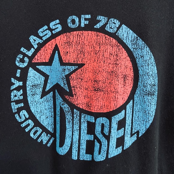 WOMEN'S VINTAGE DIESEL CLASS OF 78 S-S RELAXED T-SHIRT BLACK US SIZE LARGE (L) - Picture 2 of 7